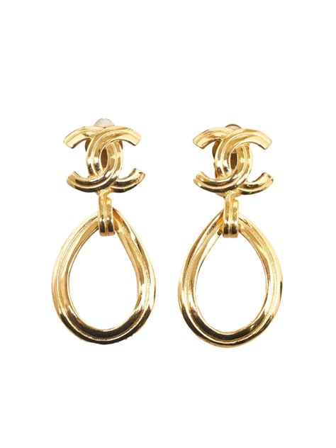 chanel water drop earrings|pre owned chanel earrings.